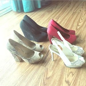 3 pair of size 7 heels. Cream pair 61/2